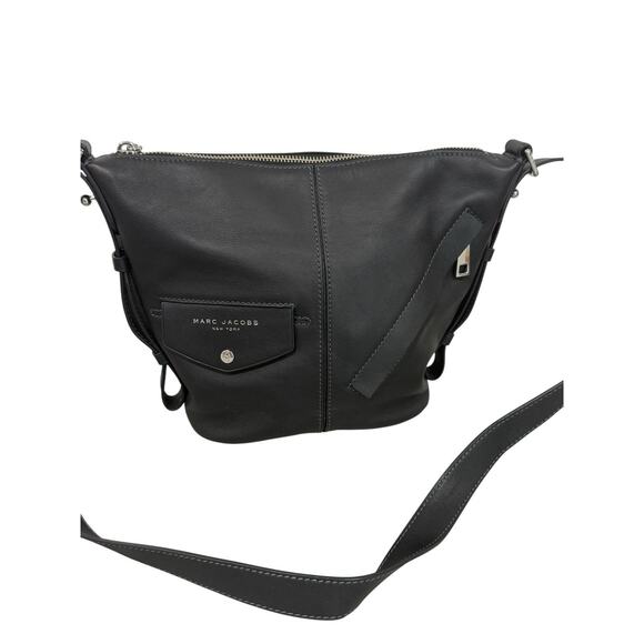 Marc Jacobs The Mini Sling Convertible Leather Hobo Purse Black - Picture 6 of 15